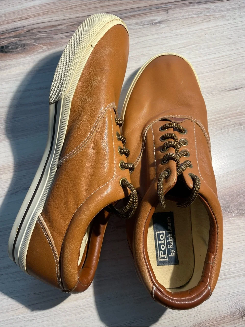 Polo by Ralph Lauren Tan Leather Boat Shoes